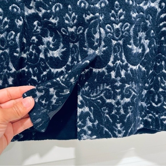 Cabi Navy Blue Jacquard Wool Blend Blazer Style# 109 Women's Size 8 - Picture 12 of 14